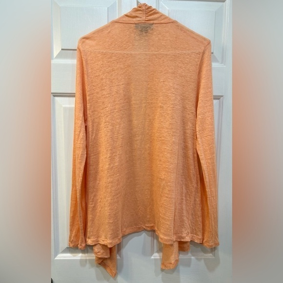 Verve Ami 100% Linen Open Front Cardigan Lightweight Long Sleeve Women Sz L - Picture 2 of 6